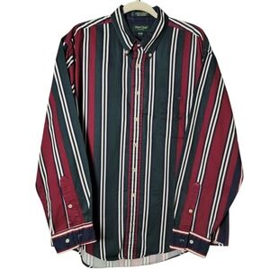VTG Hunt Club Collection Mens Multicolor Bold Retro Striped Long Sleeve Shirt XL